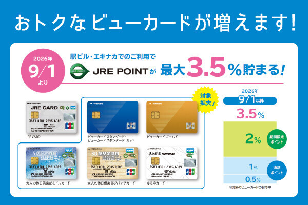 対象のビューカードが拡大します！