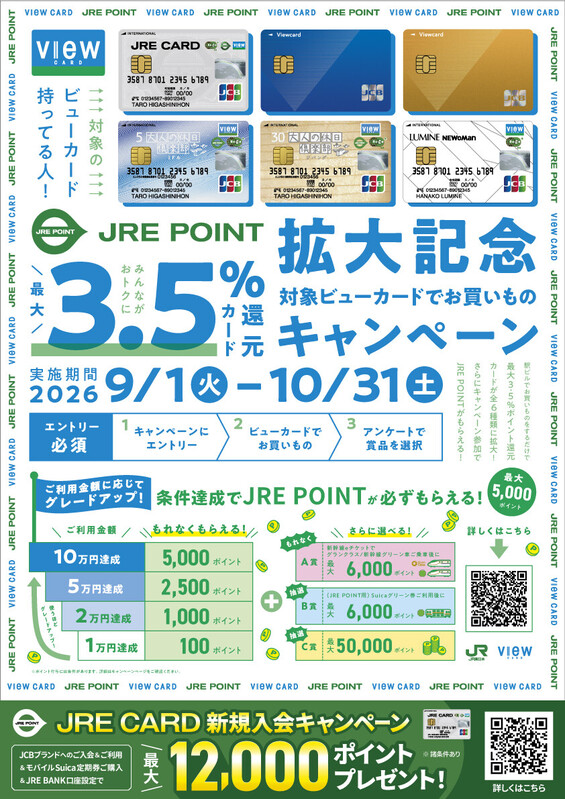 「対象ビューカードでお買いものキャンペーン」開催🌟